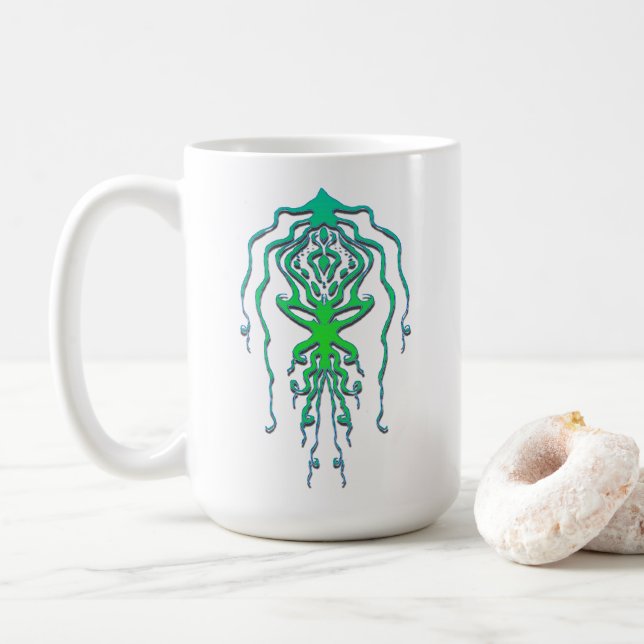 Mug Conception de tatouage de poulpe tribal abstrait (Avec donut)