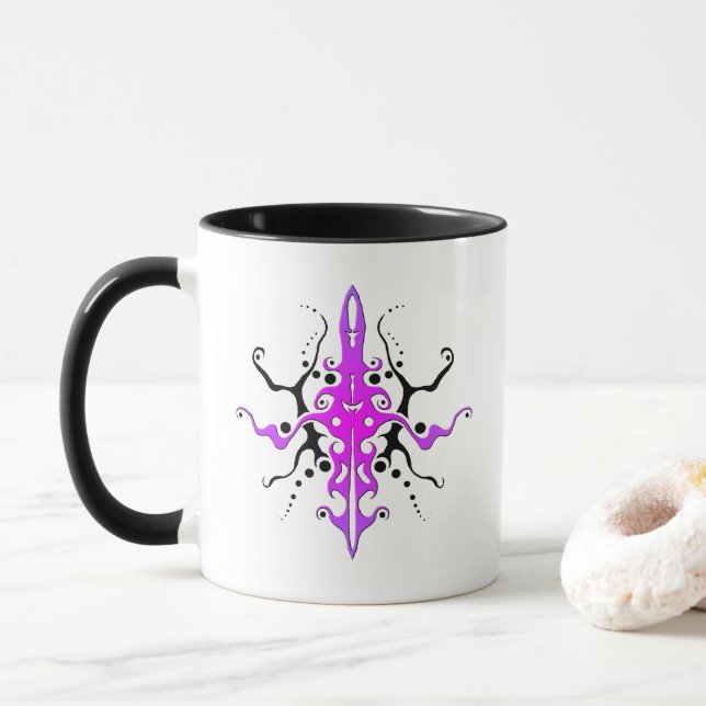 Mug Conception de tatouage Tribal Masque Abstrait - ro (Avec donut)