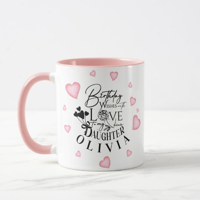 Mug Conception de texte d'anniversaire de fille avec c (Gauche)