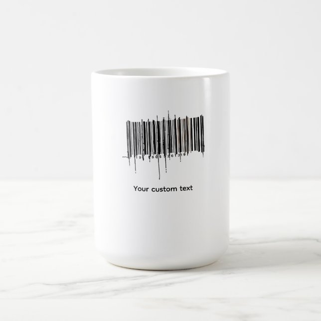 Mug Conception de texte de code-barres personnalisé (Centre)