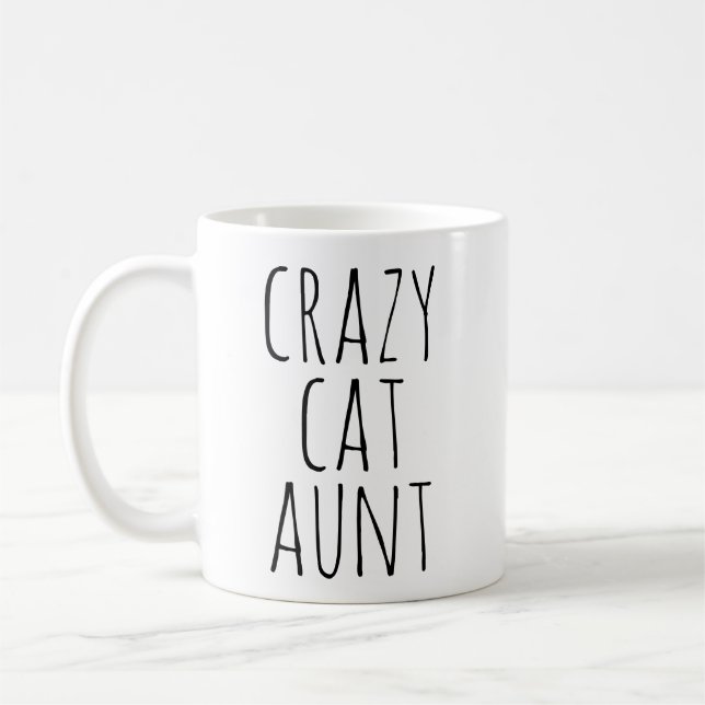 Mug Conception de texte de tante aux chats folle (Gauche)