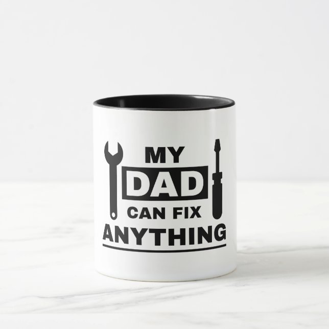 Mug Conception de texte Papa peut réparer n'importe qu (Centre)