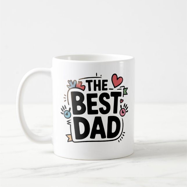 Mug Conception de texte pour le meilleur papa (Gauche)