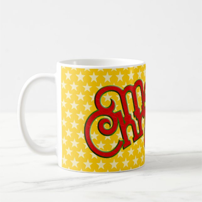 Mug Conception de texte vintage : Joyeux Noël (Gauche)