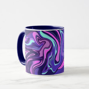 Mug Conception de tourbillon fluide en violet, rose et