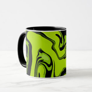 Mug Conception de tourbillon vert et noir abstrait