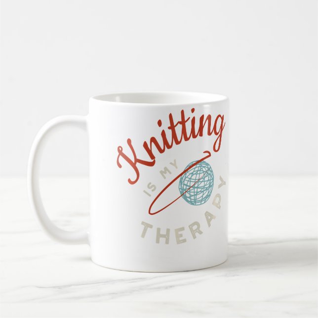 Mug Conception de tricoteuse drôle Amour de tricoter T (Gauche)