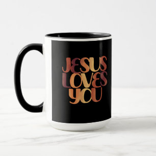 Mug Conception de typographie chrétienne Jésus aime 