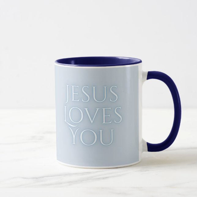 Mug Conception de typographie chrétienne Jésus aime  (Droite)