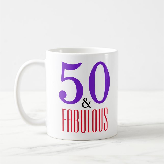 Mug Conception de typographie d'anniversaire 50 ans au (Gauche)