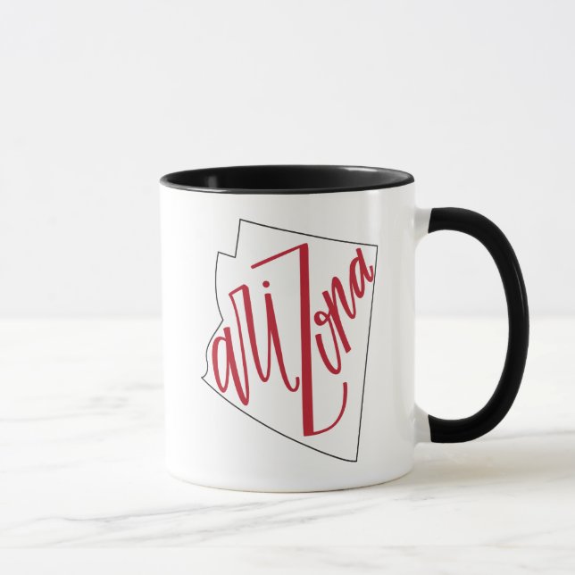 Mug Conception de typographie d'état de l'Arizona | (Droite)
