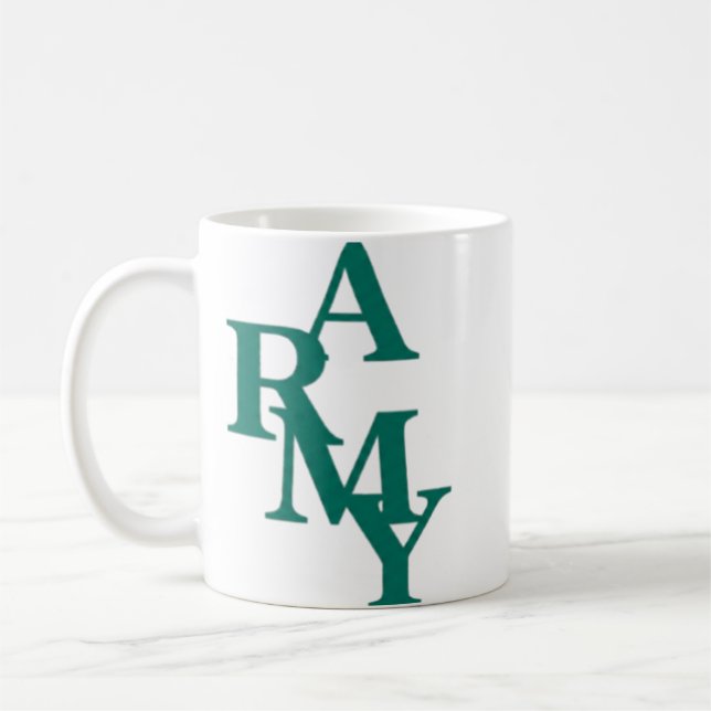 Mug Conception de typographie gras Army empilée minima (Gauche)