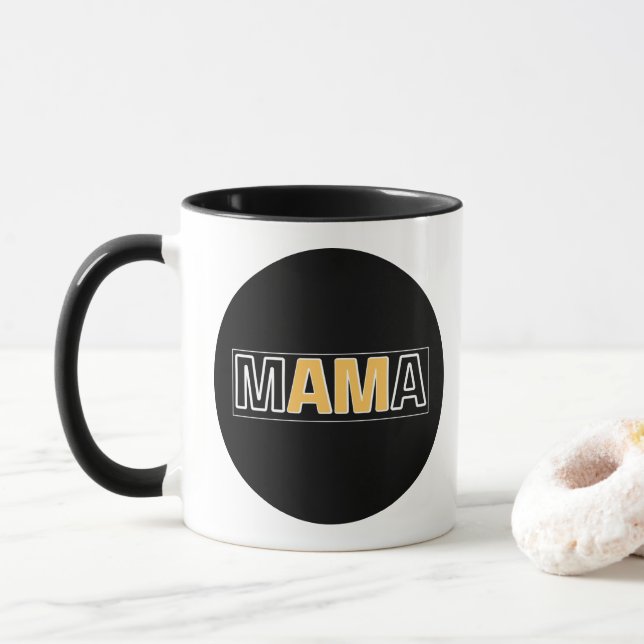 Mug conception de typographie Minimal Mama ourse-maman (Avec donut)