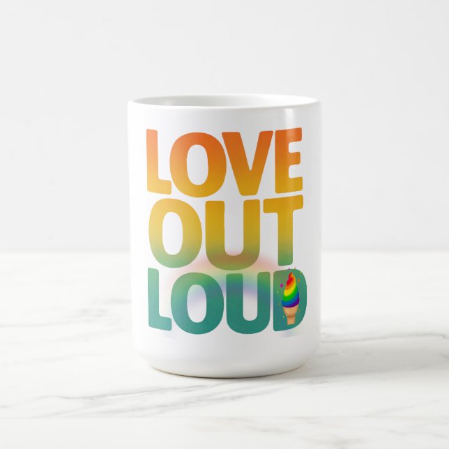 Mug Conception de typographie Rétro Fierté Amour à hau (Centre)