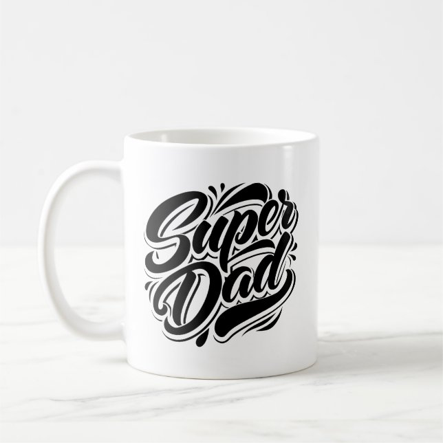 Mug Conception de typographie Super Papa Héros-67888 (Gauche)