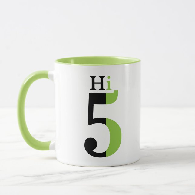 Mug Conception de typographie verte High Five (Gauche)