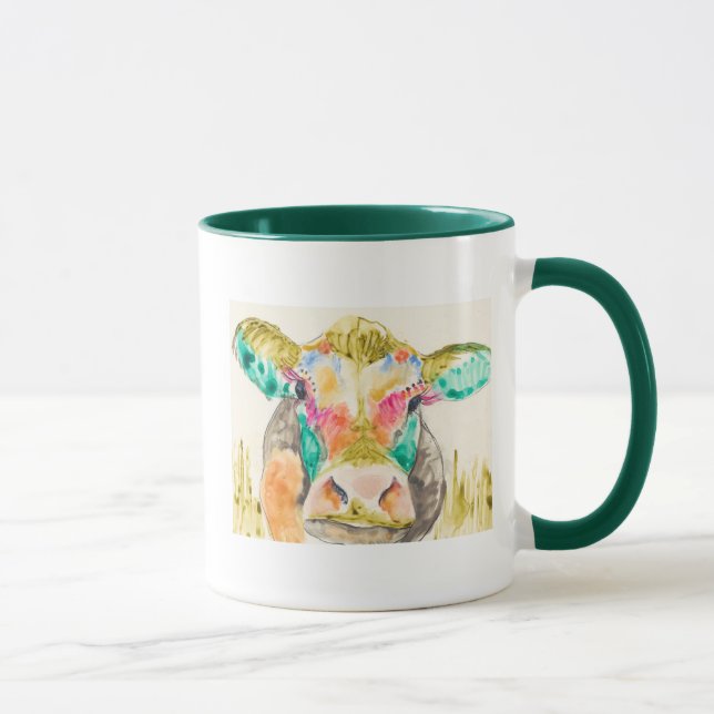 Mug Conception de vache colorée (Droite)