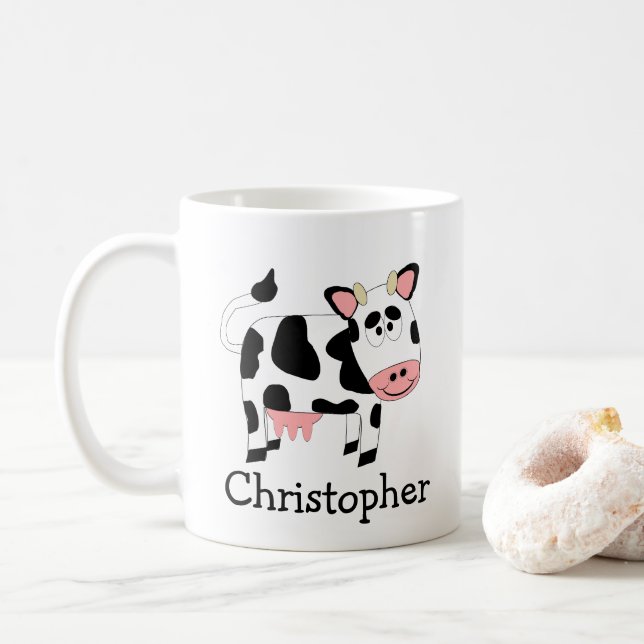 Mug Conception de vache personnalisée (Avec donut)