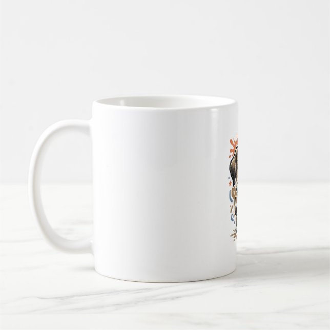 Mug Conception de vecteur de gravure d'éclaboussure de (Gauche)