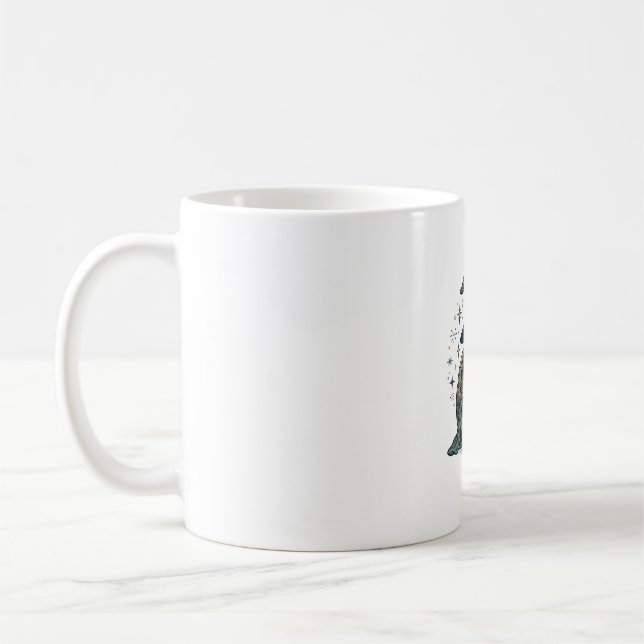 Mug Conception de vecteur de magicien de tortue mignon (Gauche)