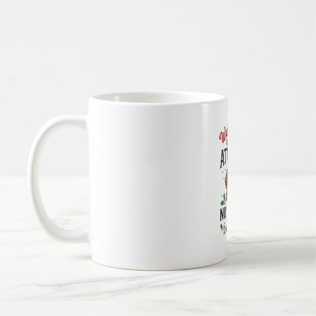 Mug Conception de vecteur de Noël d'attitude de chien  (Gauche)