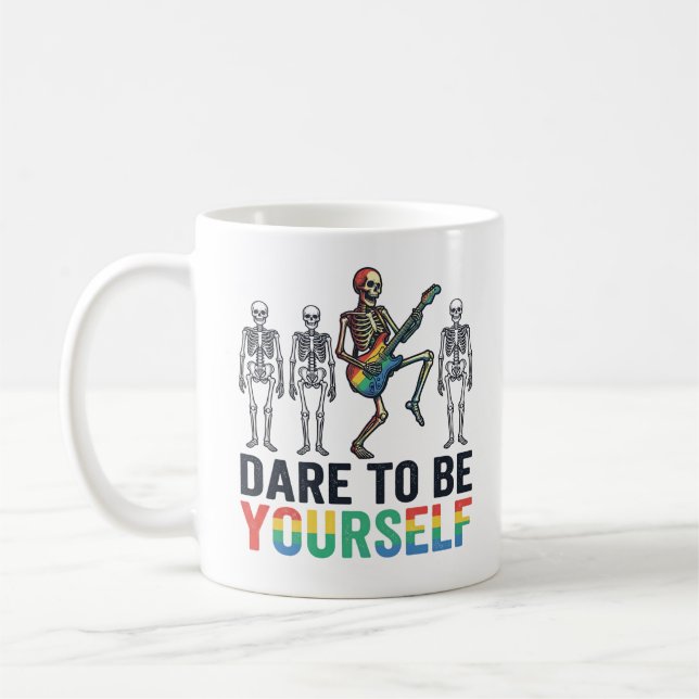 Mug Conception de vecteur de squelette arc-en-ciel ose (Gauche)