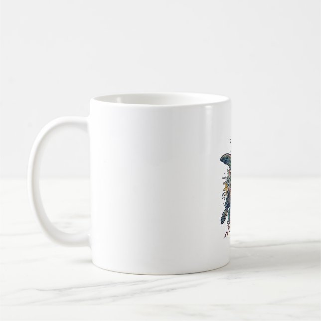 Mug Conception de vecteur d'éclaboussure de tortue de  (Gauche)