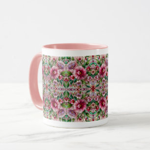 Mug Conception de verre rose floral