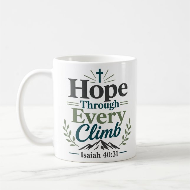Mug Conception de verset biblique Espoir à travers cha (Gauche)