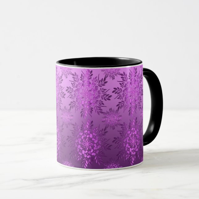 Mug Conception de violet floral rétro (Devant droit)