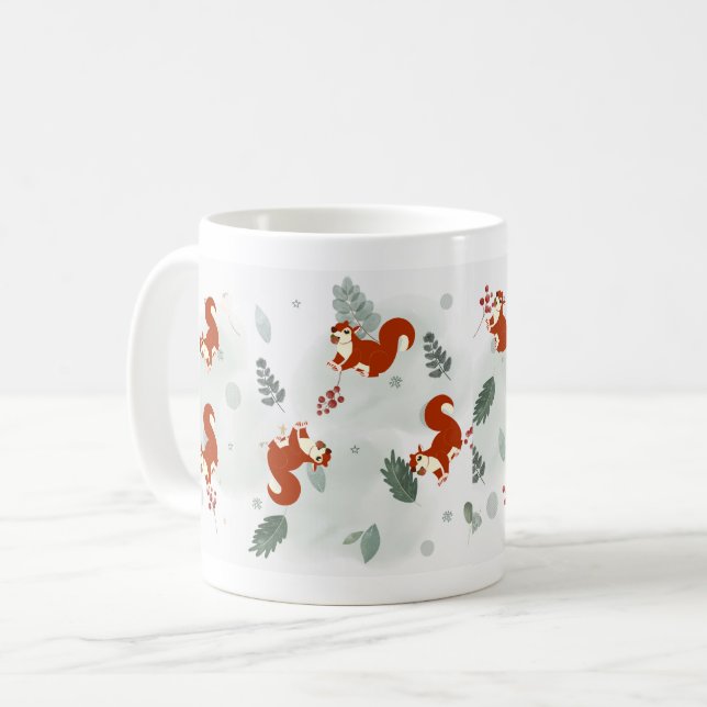 Mug Conception d'écureuil joueur - animal mignon et dr (Devant gauche)