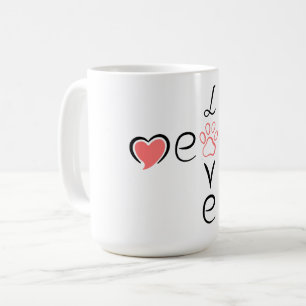 Mug Conception d'empreinte de patte de coeur mignon po