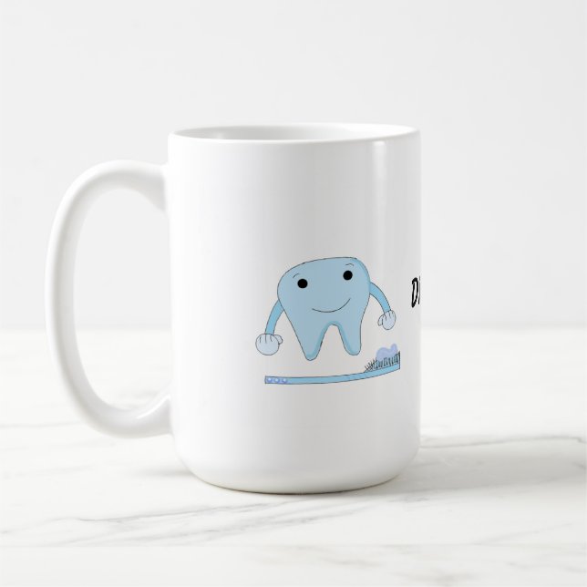 Mug Conception Dentaire Dent et Brosse à Dents (Gauche)