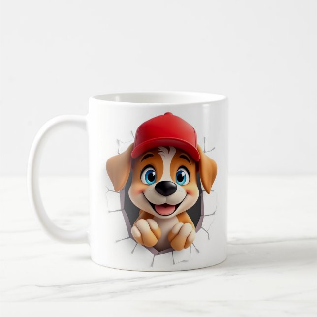 Mug Conception d'enveloppes pour chien mignon 3d (Gauche)