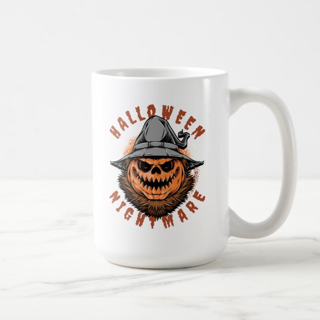 Mug Conception d'épouvantail de citrouille d'Halloween (Droite)