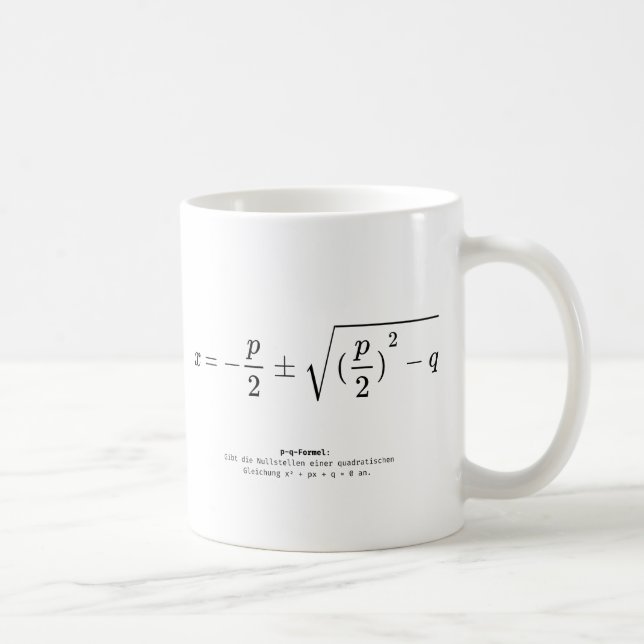 Mug Conception d'équation quadratique - formule q-p (Droite)