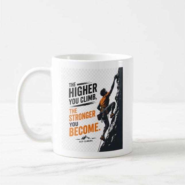 Mug Conception d'escalade de roche The Higher You Clim (Gauche)