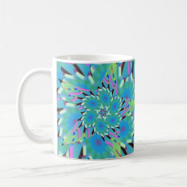 Mug Conception d'étoiles florales Abstraites dans des  (Gauche)