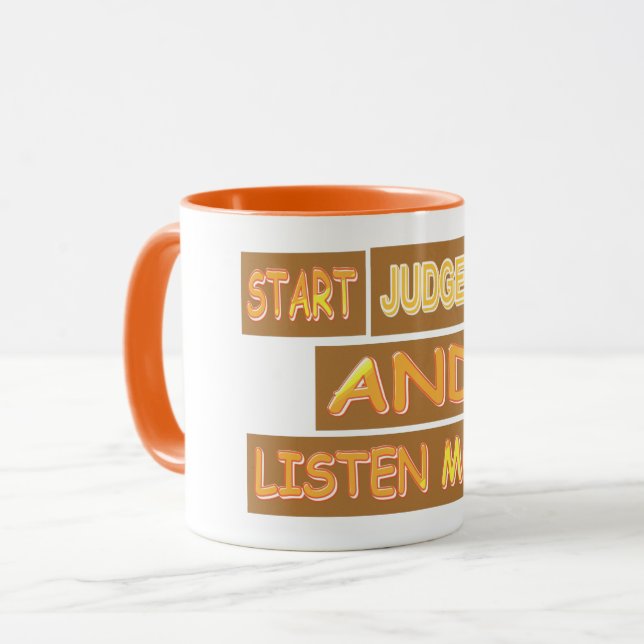 Mug Conception D'Expression Mignée "Juge Moins". Comma (Devant gauche)