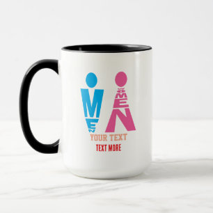 Mug Conception d'icône de typographie hommes et femmes