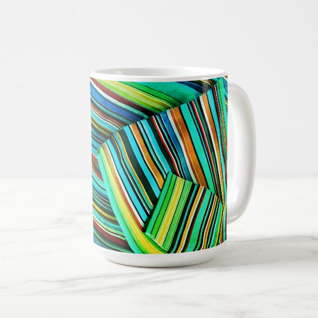 Mug Conception d'illusion de ligne verte (Devant droit)