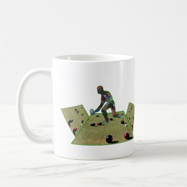 Mug Conception Dimensionnelle des Bowlers de pelouse, (Gauche)