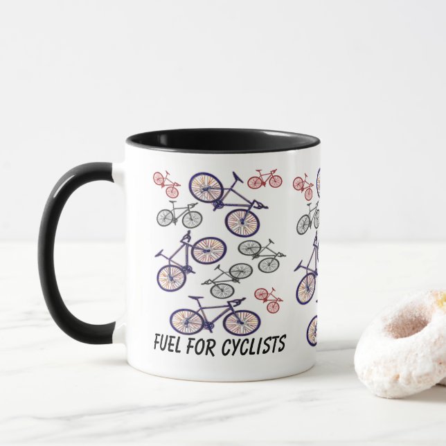 Mug Conception d'impression de bicyclette (Avec donut)