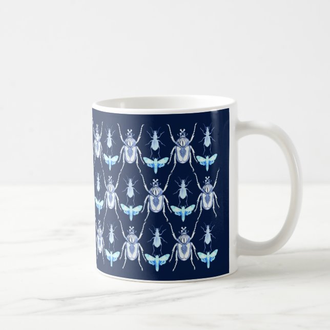 Mug Conception d'insecte, Goliath  + Mites, bleues (Droite)