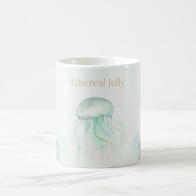 Mug Conception d'océan à l'aquarelle de méduse d'été (Centre)