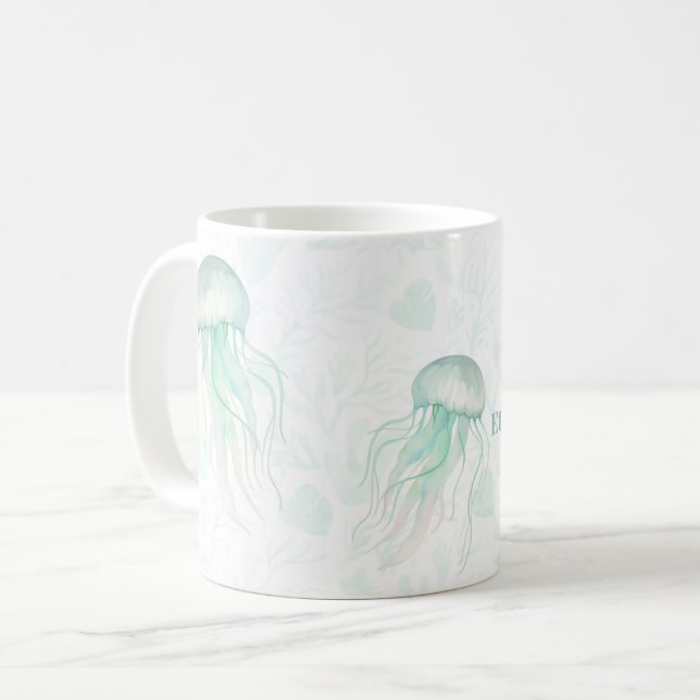 Mug Conception d'océan à l'aquarelle Perle d'été (Devant gauche)