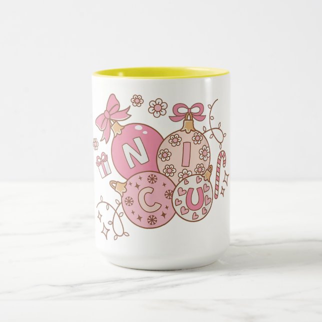Mug Conception d'ornement de Noël de petite NICU –   (Centre)