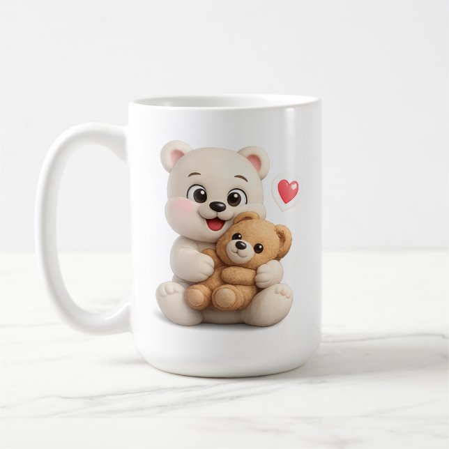 Mug Conception d'ours en peluche adorable et mignon (Gauche)