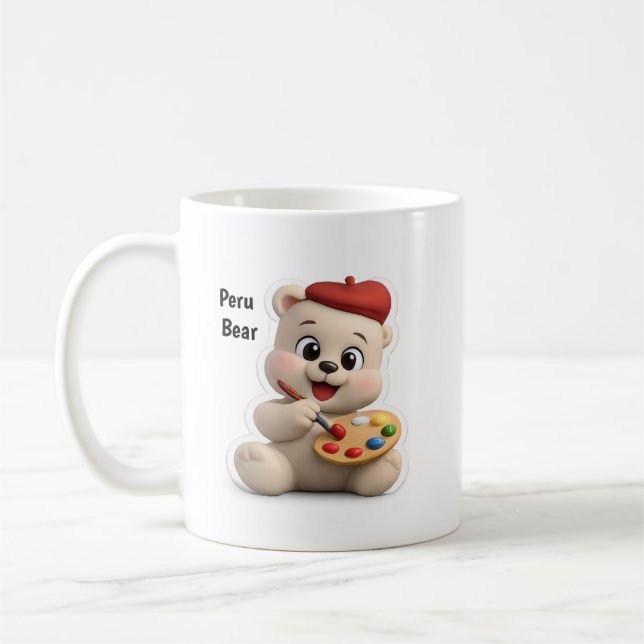 Mug Conception d'ours en peluche adorable et mignonne (Gauche)