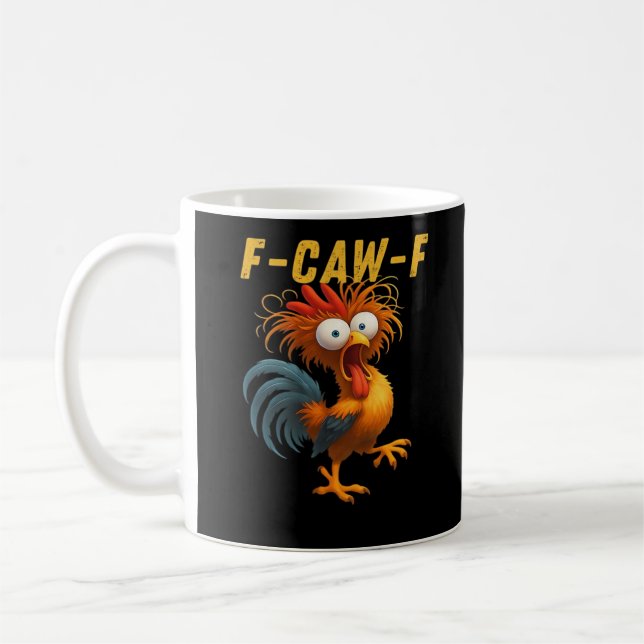 Mug Conception drôle essentielle de poulet F-Caw-F (Gauche)